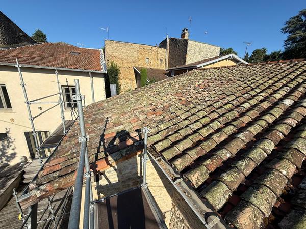 chantier de charpente intempéries infiltration d'eau couvreur Matray L Fils Meyzieu