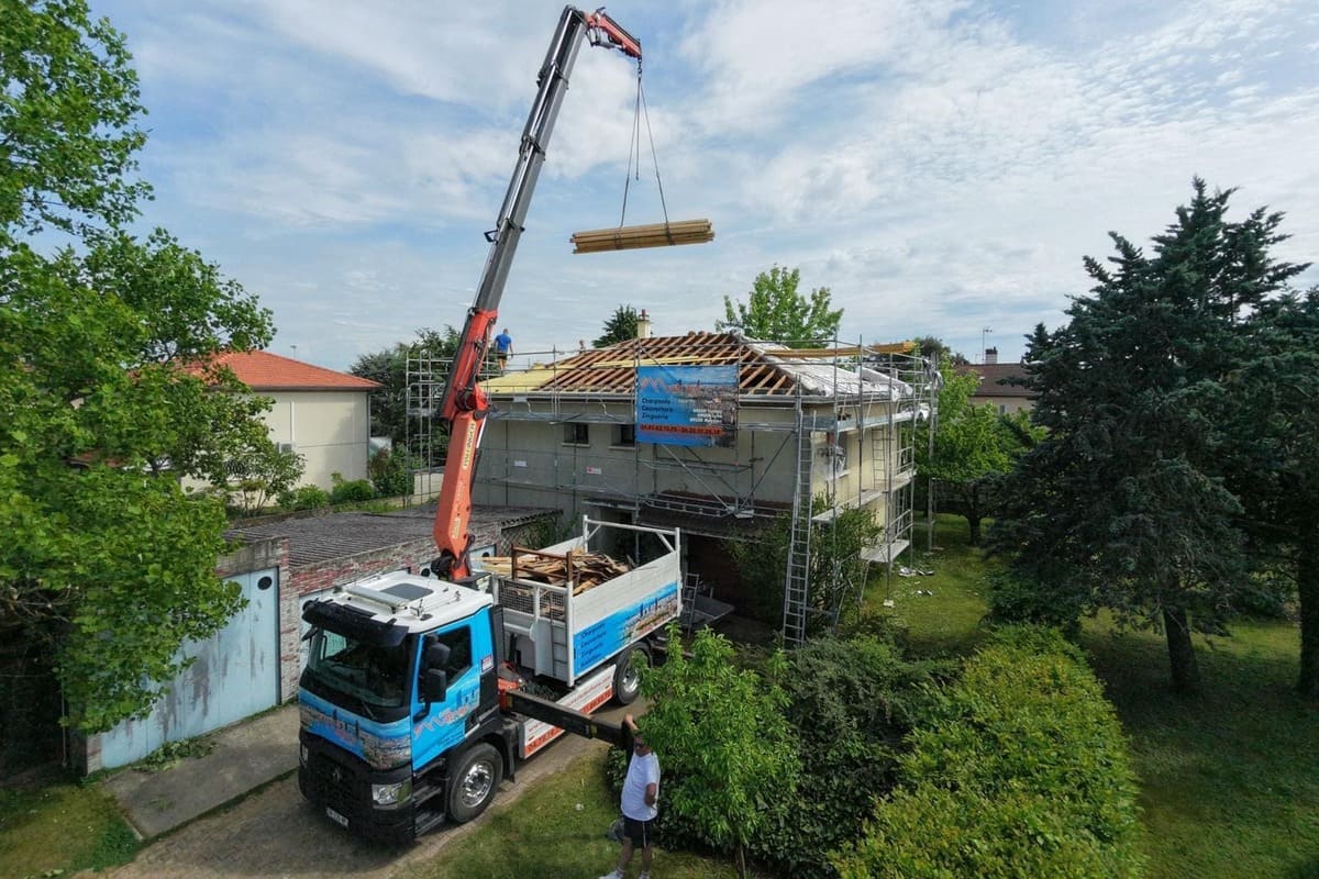 Matray L Fils couvreur Meyzieu prise de vue chantier avec drone