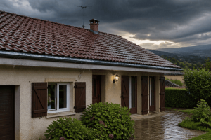 orages après canicule dans l'est Lyonnais dégâts sur les toitures