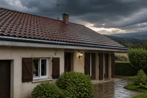 orages après canicule dans l'est Lyonnais dégâts sur les toitures